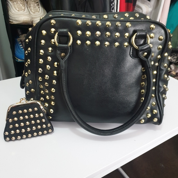 Set: Steve Madden black tote bag + matching purse - Picture 2 of 11